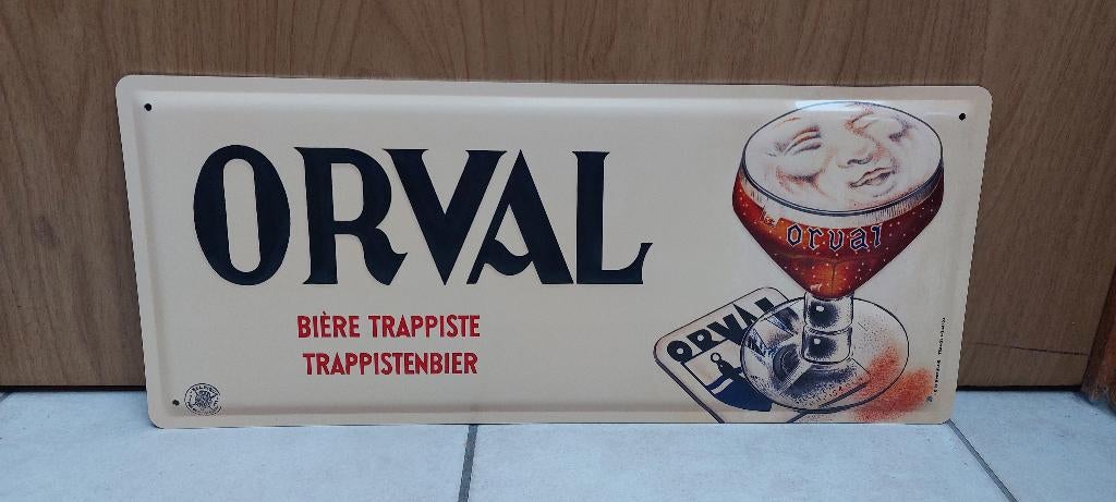 Reclamebord Orval (beige versie), Verzamelen, Ophalen of Verzenden, Nieuw, Reclamebord, Plaat of Schild, Overige merken