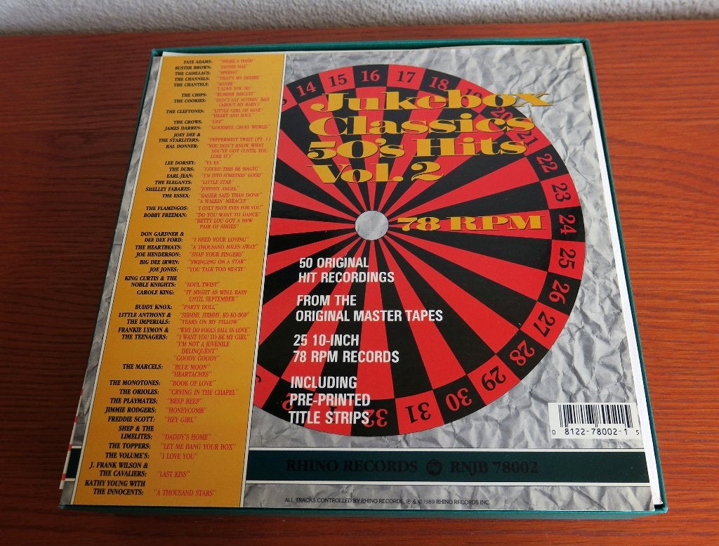 Rhino Records Jukebox Classics 50’s Hits Vol. 2 78 toeren, Boxset, 10 inch, Pop, Ophalen of Verzenden
