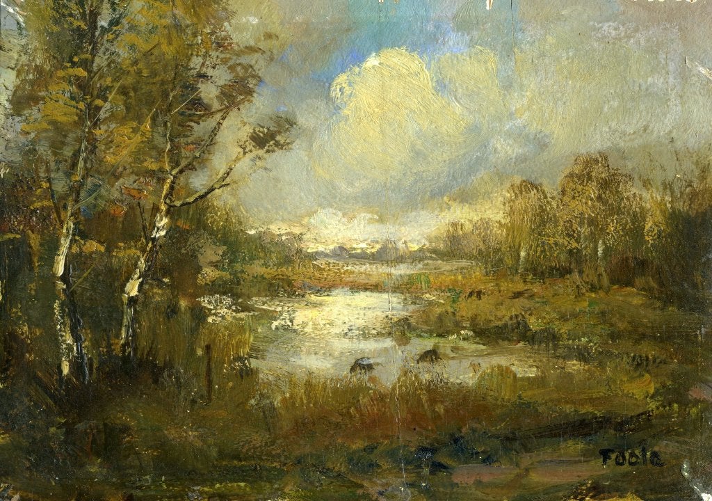 Foole - Brabants landschapje met ven, Antiek en Kunst, Kunst | Schilderijen | Klassiek, Paneel, Impressionistisch, Ophalen of Verzenden
