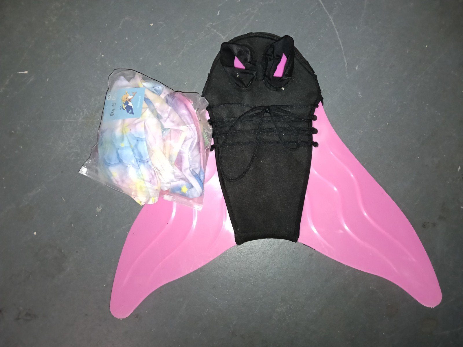Roze zeemeermin monovin met bijpassende top, Ophalen of Verzenden, Nieuw, Duikbril of Snorkel