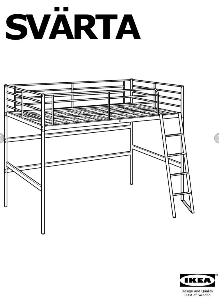 Gratis afhalen: Hoogslaper Svarta van Ikea gedemonteerd, Ophalen, Gebruikt, Eenpersoons, 200 cm