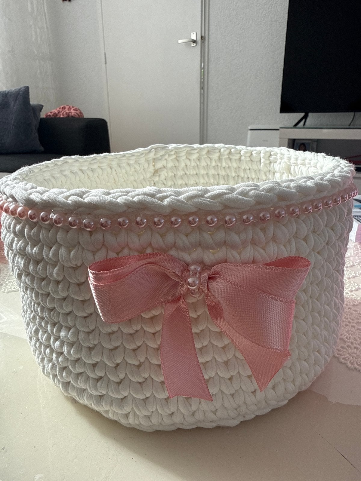 Handgemaakt mandje voor kinderkamer of kraamcadeau, Ophalen, Nieuw