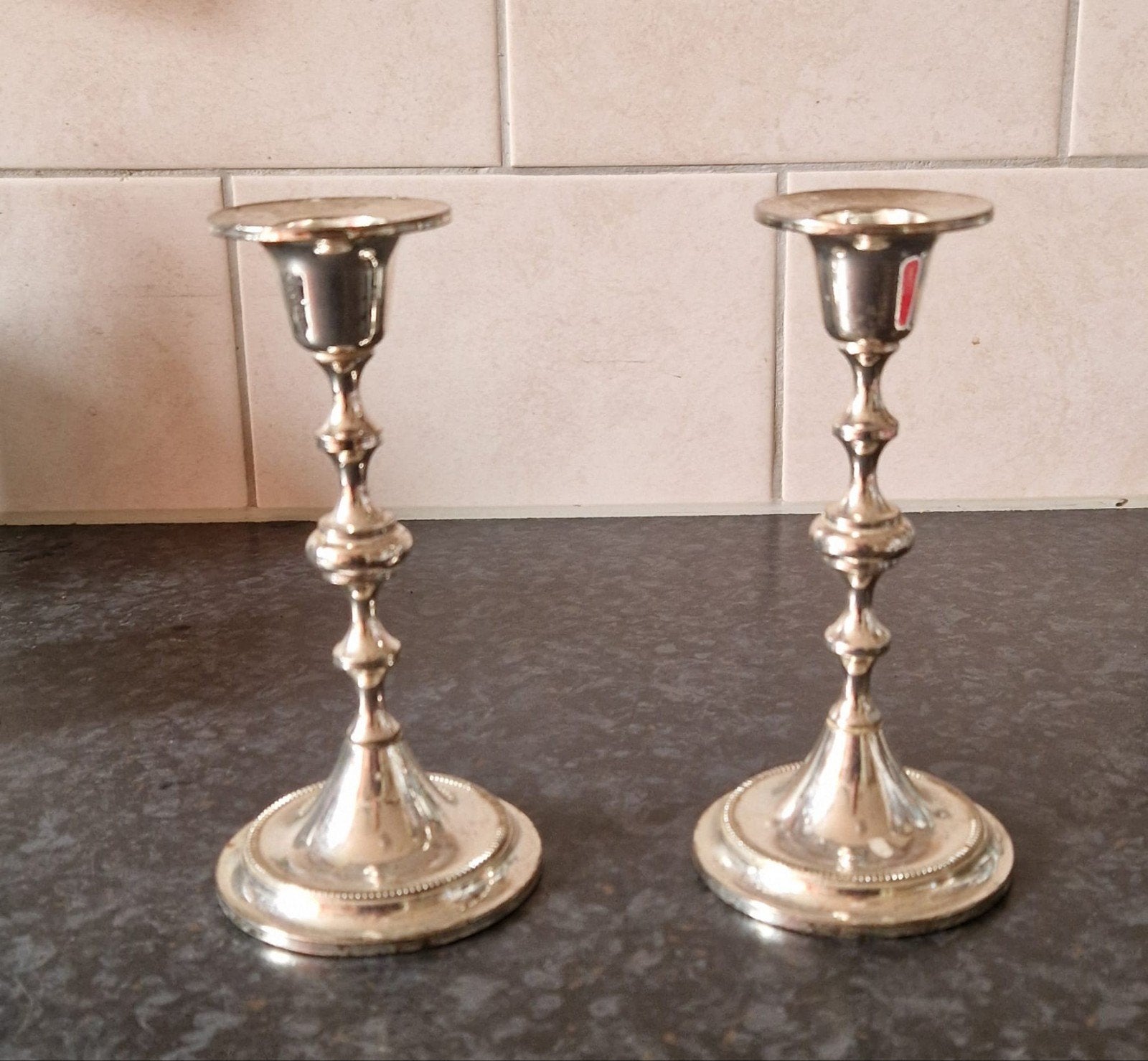 verzilverde kandelaars., Ophalen of Verzenden
