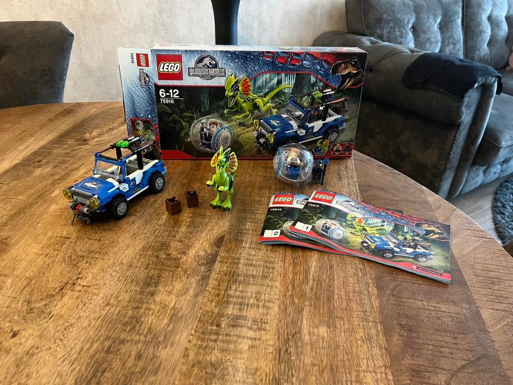 Lego 75916 Jurassic World Dilophosaurus Ambush, Ophalen of Verzenden, Zo goed als nieuw, Complete set, Lego