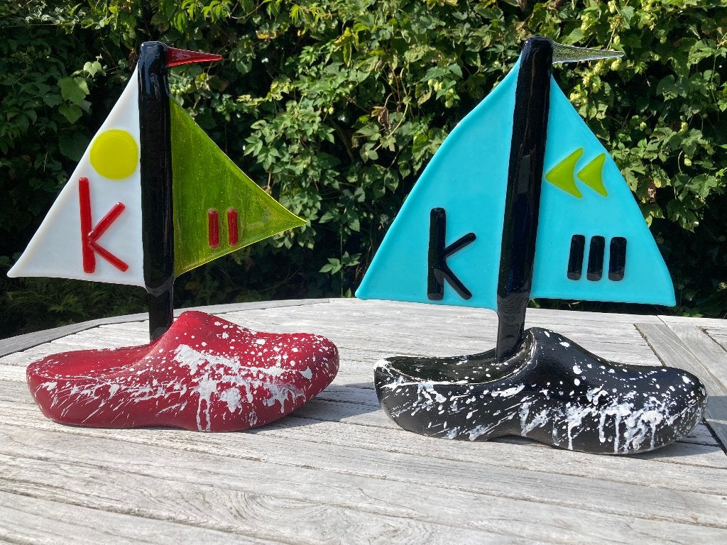 Glaskunst zeilboot klompen zeil van glas Art Nautisch design, N, Overige stijlen, Ophalen of Verzenden, N