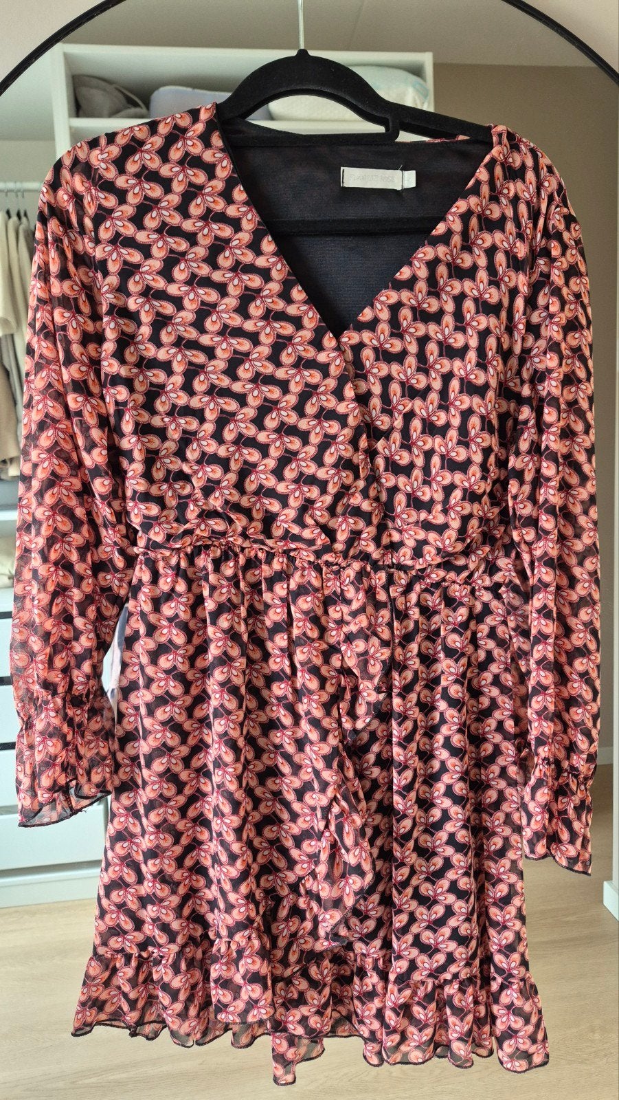 Flamant Rose jurk met bloemenprint, Kleding | Dames, Jurken, Meerkleurig, Maat 42/44 (L), Zo goed als nieuw, Boven de knie