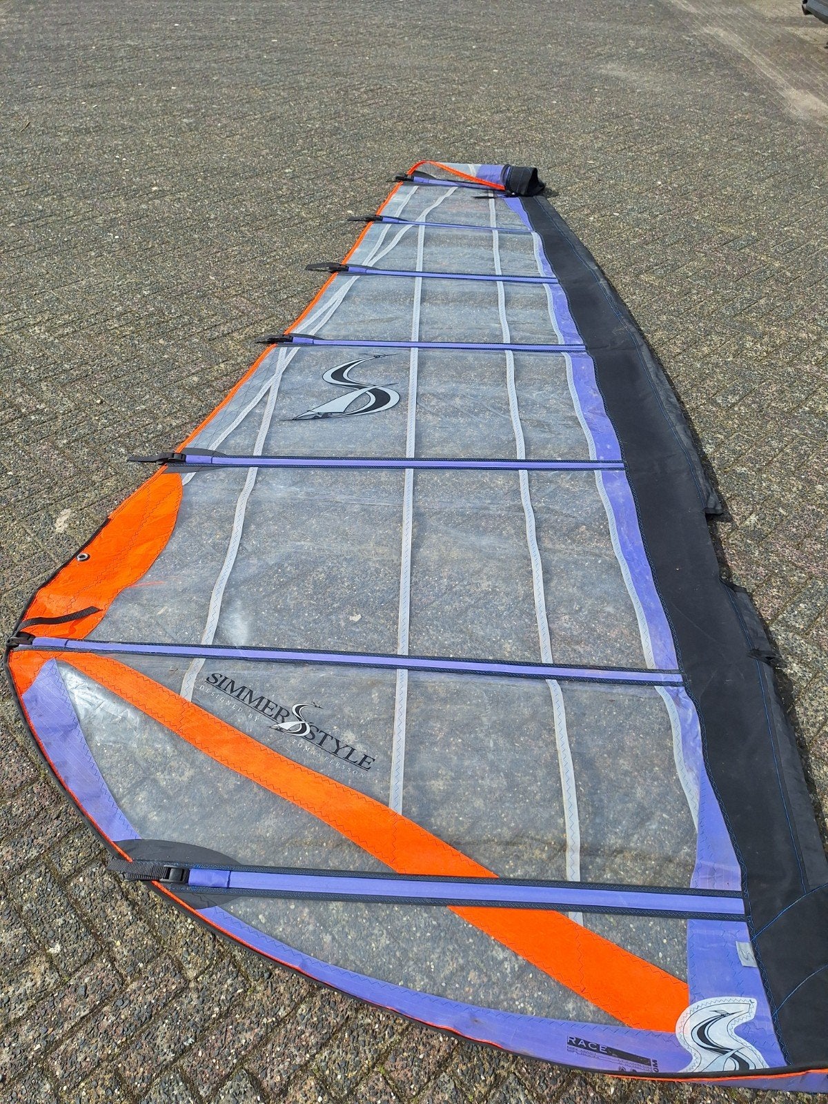 Windsurfzeil Simmer Style Race 5.0m², Gebruikt, 3.5 tot 5 m², Zeil, Ophalen