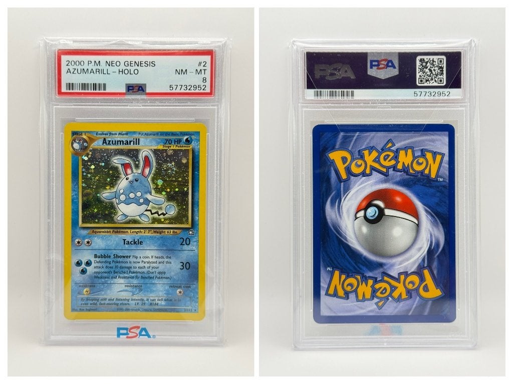 Azumarill Holo #2 Neo Genesis PSA 8, Verzenden, Zo goed als nieuw, Losse kaart
