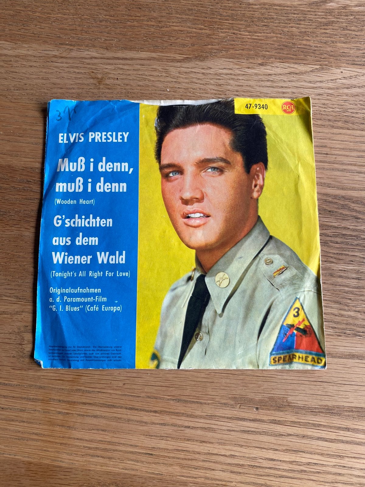 Elvis Presley, Muss I denn, Ophalen of Verzenden, Gebruikt, 7 inch