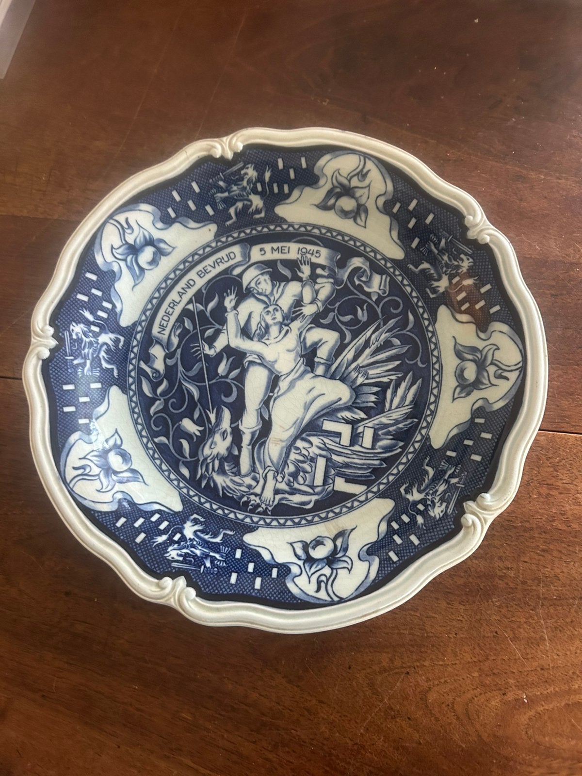 Petrus Regout Bevrijdingsbord 5 mei 1945 – Unieke Staat!, Antiek en Kunst, Ophalen of Verzenden