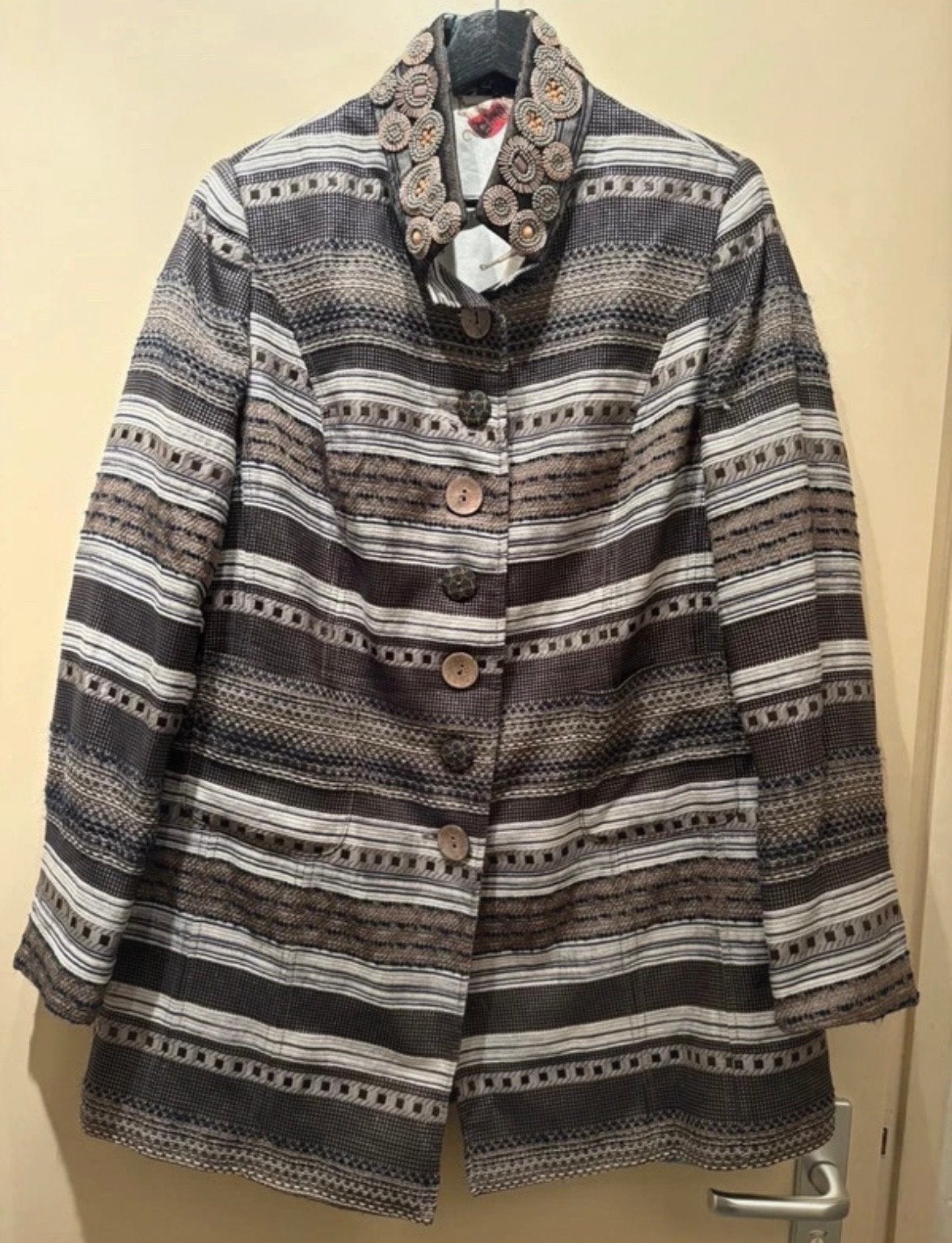 Maiden Lane blazer maat 44 met kraaltjes op de kraag, Maat 42/44 (L), Jasje, Gedragen, Meerkleurig