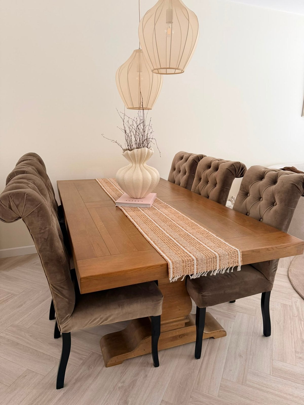 Houten eethoek met stoelen en salontafel van Rofra Home, Huis en Inrichting, Complete eetkamers, Gebruikt, 6 tot 8 stoelen, Ophalen of Verzenden