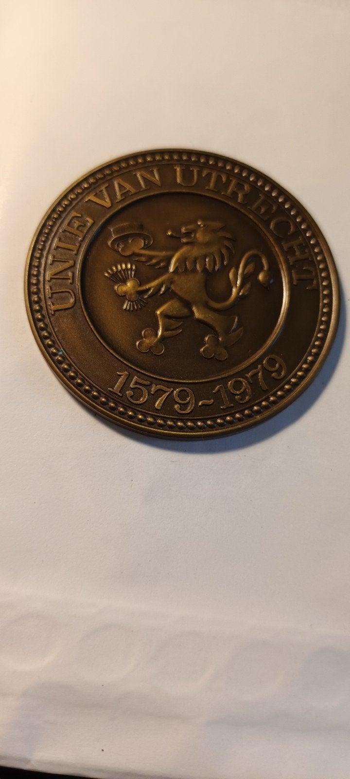 Herdenkingspenning 400 jaar Unie van Utrecht 1579-1979, Postzegels en Munten, Ophalen of Verzenden, Overige materialen