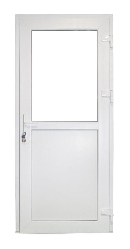Kunststof Buitendeur 1/2glas Buiten B93 H208cm Wit