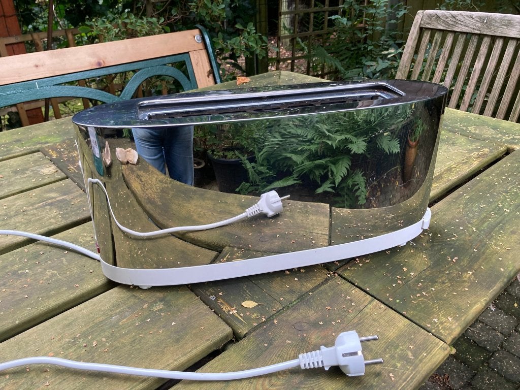 Alessi broodrooster, S. Giovanni, Model SG68, Ophalen of Verzenden, Gebruikt, Uitneembare kruimellade