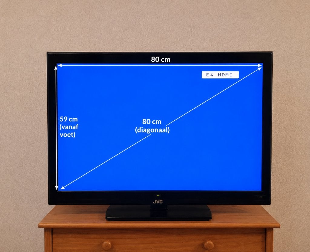 JVC 32 inch LCD TV – 80 cm breed – Werkt uitstekend, Gebruikt, 50 Hz, LCD, Ophalen