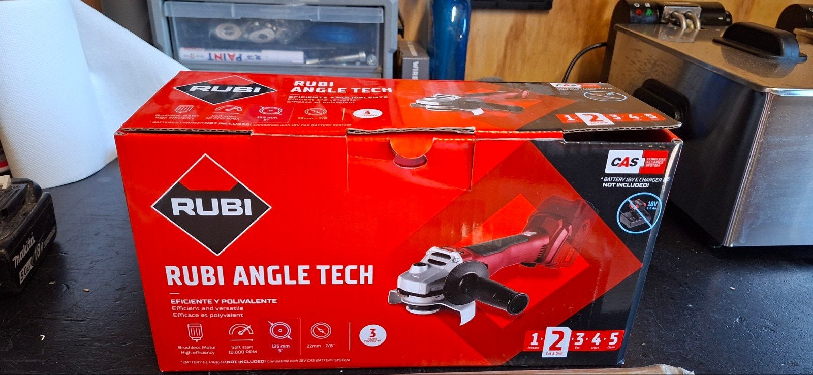 Rubbi haakse slijper, Doe-het-zelf en Verbouw, Gereedschap | Slijpmachines, Ophalen of Verzenden, Haakse handslijpmachine