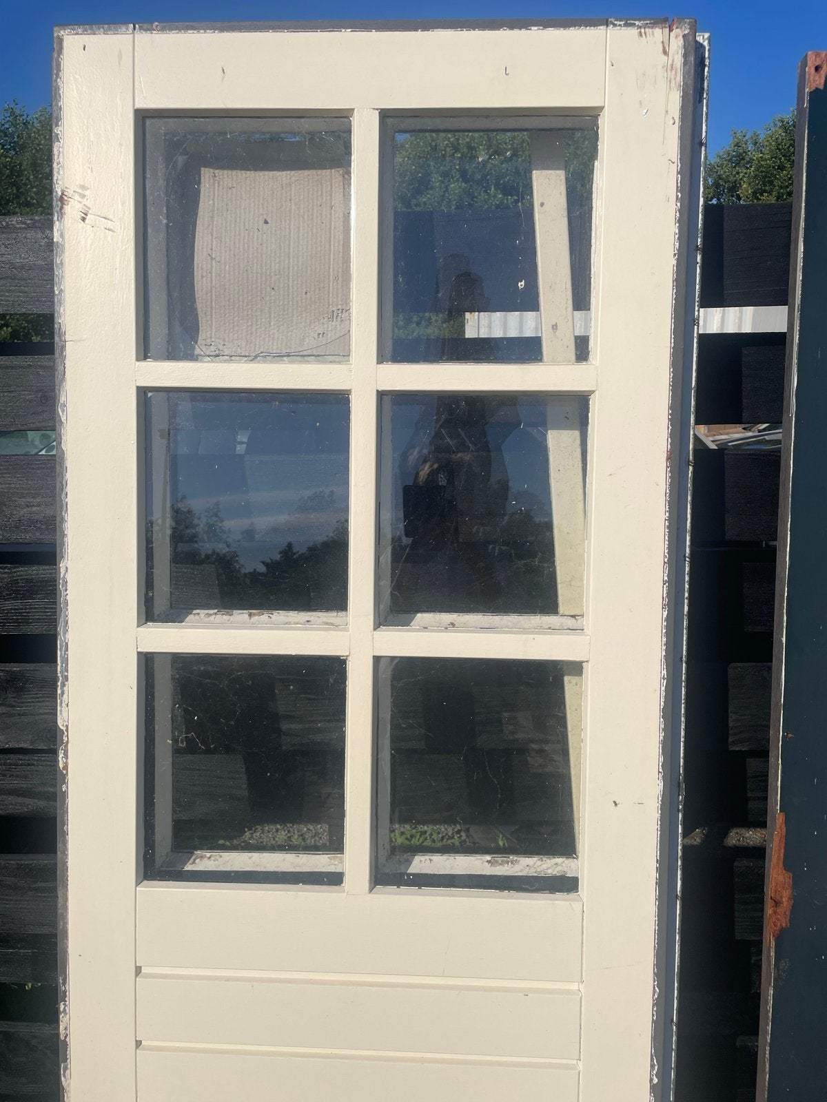 Hardhouten deuren 2x 1 set met glaspanelen, Ophalen, Gebruikt, 80 tot 100 cm, Binnendeur