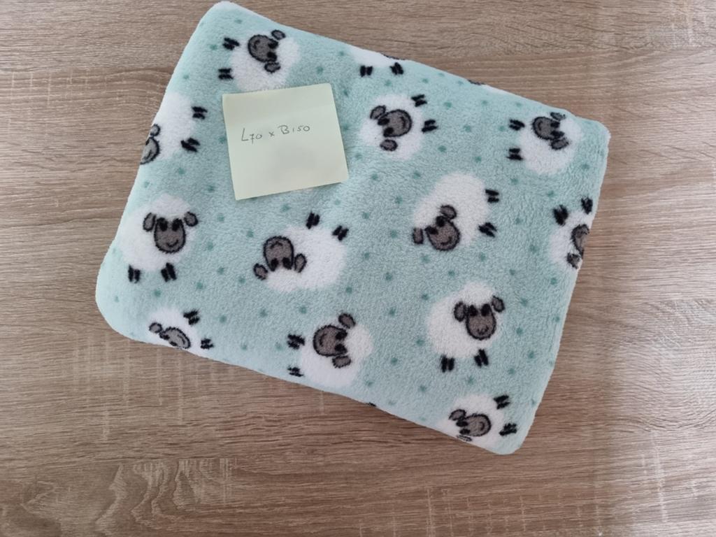 Fleece mint groen schaapje 0.7 x 1.40, Ophalen, 120 cm of meer, Katoen, 30 tot 200 cm