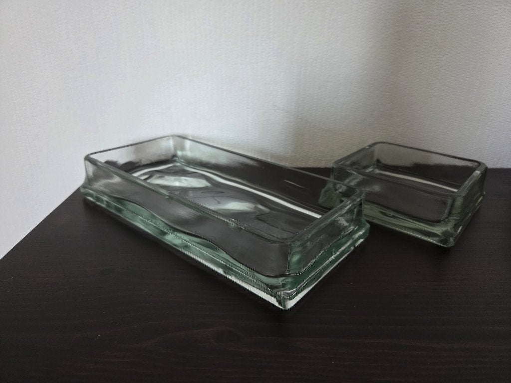 2x Vintage glazen schaal Made in West Germany – Lumax Stijl, Ophalen of Verzenden
