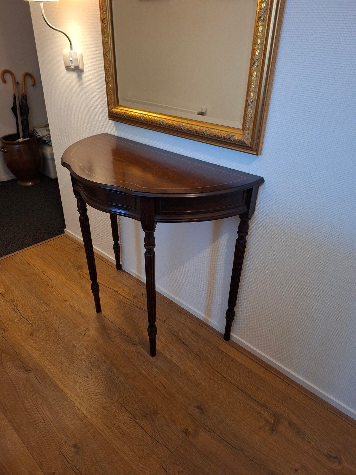 Halfronde console met lade., Huis en Inrichting, Ophalen, 25 tot 50 cm, Rechthoekig, 50 tot 100 cm
