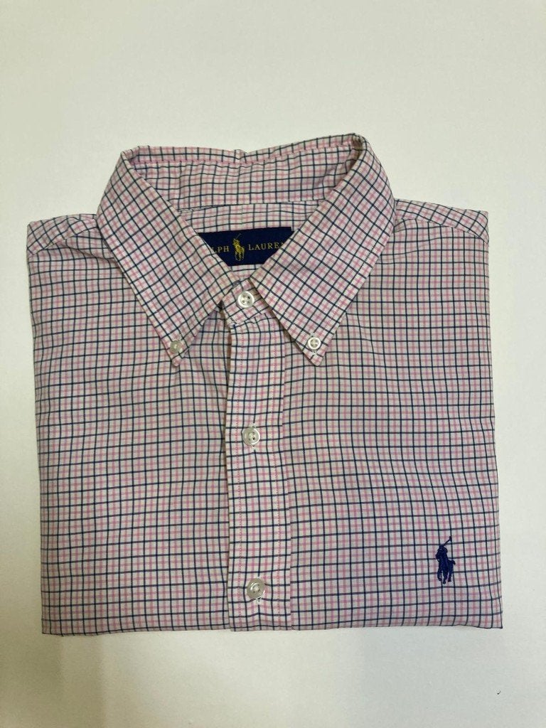 Ralph Lauren Overhemd – L - Oxford - Pink White Blocked, Kleding | Heren, Ralph Lauren, Ophalen of Verzenden, Zo goed als nieuw