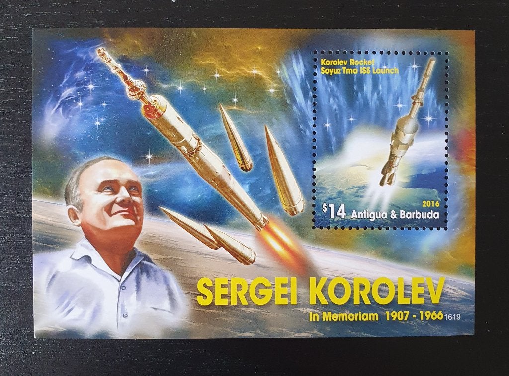 Antigua & Barbuda 2016 Ruimtevaart Korolev Michel blok 762, Verzenden, Postfris, Overige thema's