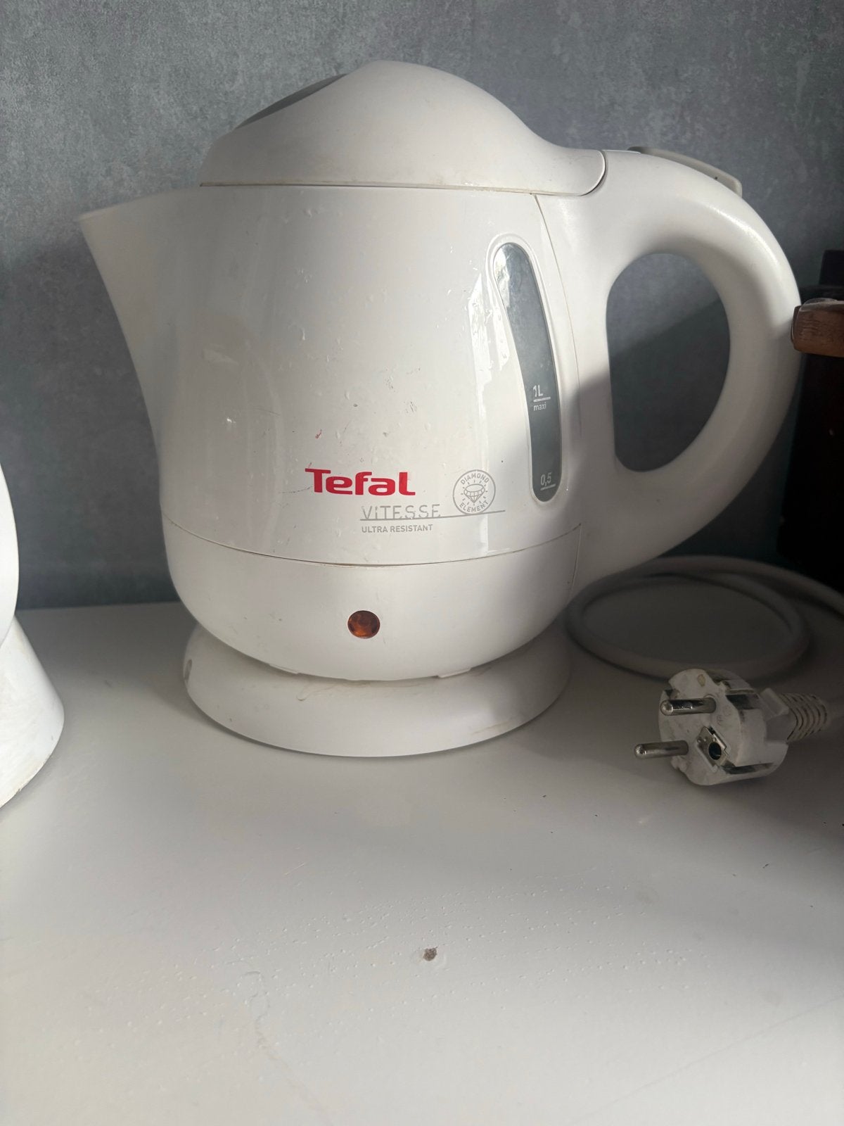Tefal Vitesse Waterkoker - Wit, 1 Liter, 1 tot 2 liter, Ophalen of Verzenden, Gebruikt, Draadloos
