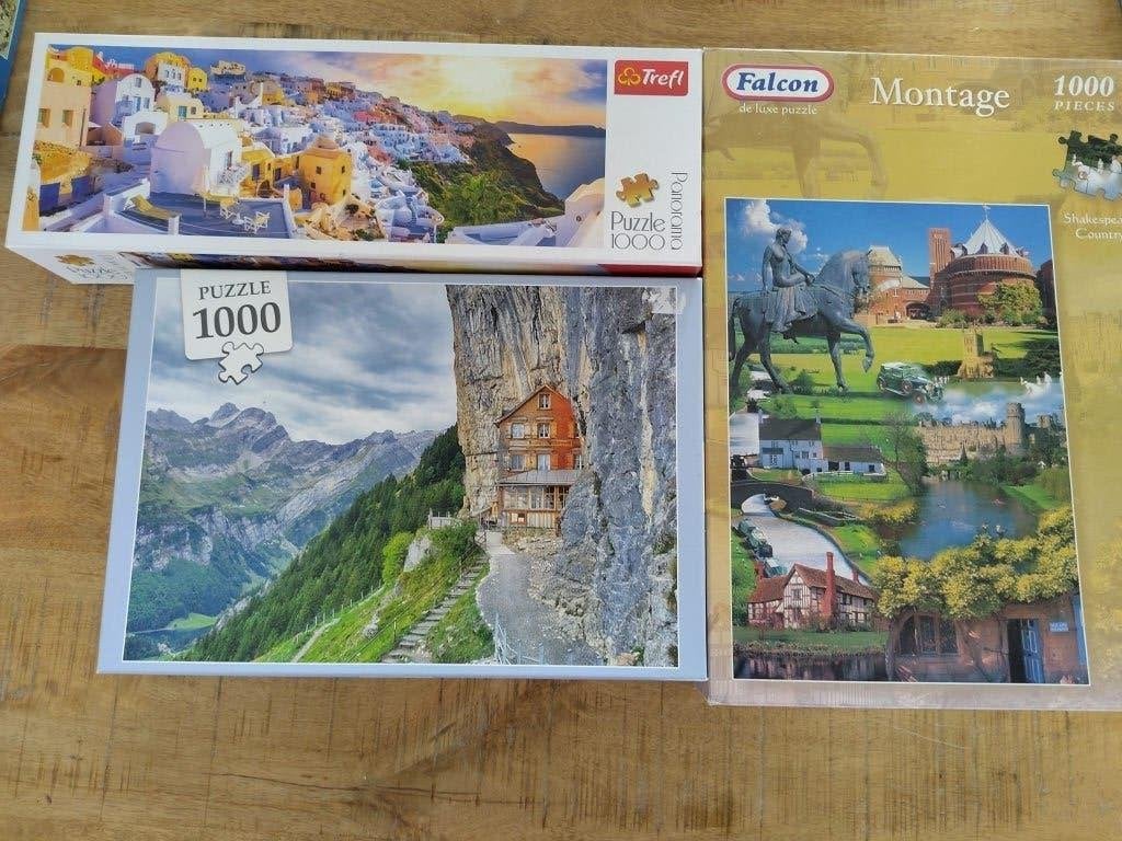 Puzzels 1000 stukjes, Hobby en Vrije tijd, Denksport en Puzzels, Ophalen, 500 t/m 1500 stukjes, Gebruikt, Legpuzzel