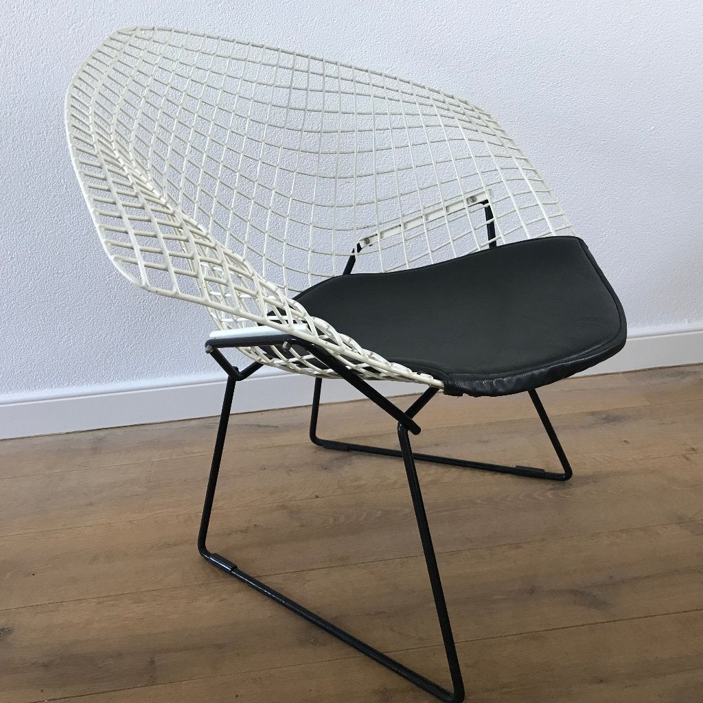 Vintage Diamond chair Harry Bertoia Knoll 1960 wit, Ophalen, Gebruikt, Wit, Nvt