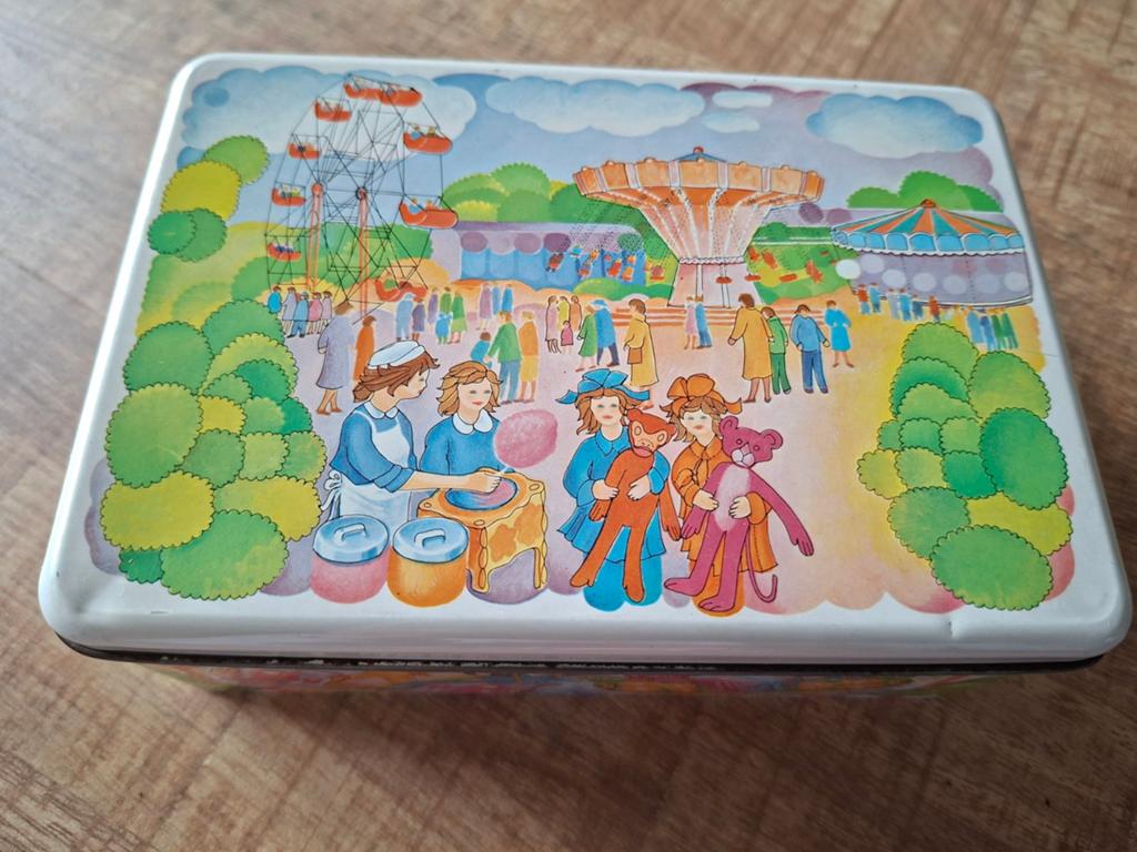 Vintage blik verkade kermis, Ophalen of Verzenden, Gebruikt, Koek(jes), Verkade