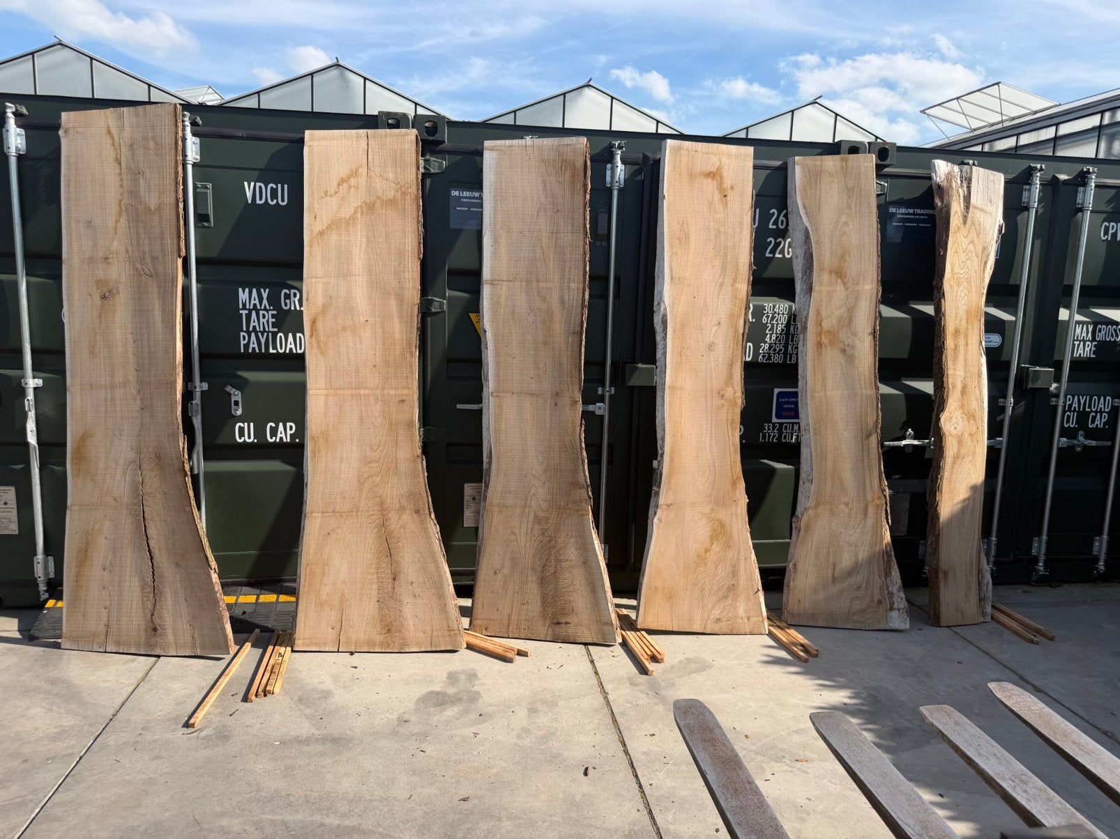 6 drogen iepen schaaldelen voor 350 euro !!!, Ophalen, Zo goed als nieuw, 250 cm of meer, Planken