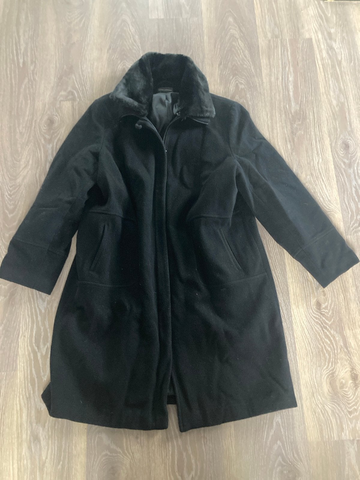 Zwarte jas met afneembare kraag en rits van lener cordier, Verzenden, Gedragen, Maat 46/48 (XL) of groter, Zwart