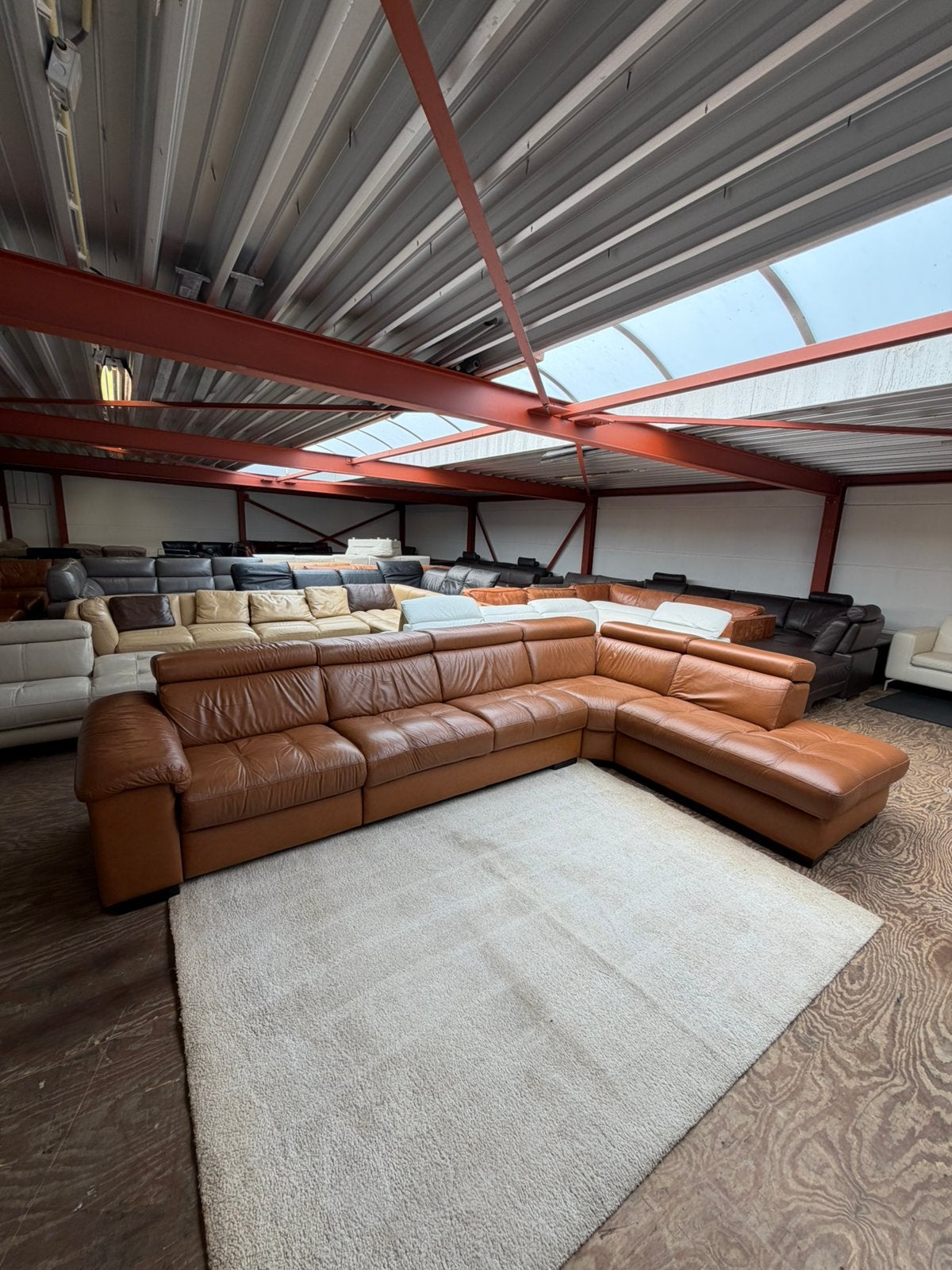 Design leren hoekbank cognac bruin bank relax Z.G.A.N., 2871SK, 125 cm of meer, Verzenden, Mariansoliak8@gmail.com