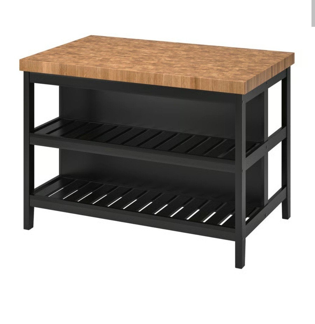 IKEA VADHOLMA Keukeneiland zwart/eiken 126x79x90 cm, Ophalen