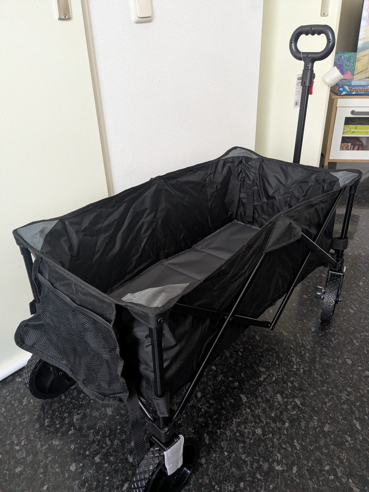 Nieuwe Opvouwbare Bolderkar Zwart - 127L / 120kg, Ophalen of Verzenden, Opvouwbaar, Nieuw