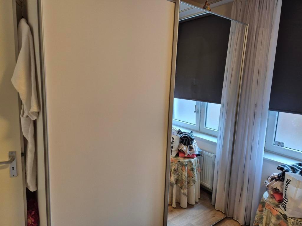 Kledingkast met schuifdeuren en spiegel, Ophalen, Overige materialen, Gebruikt, 200 cm of meer