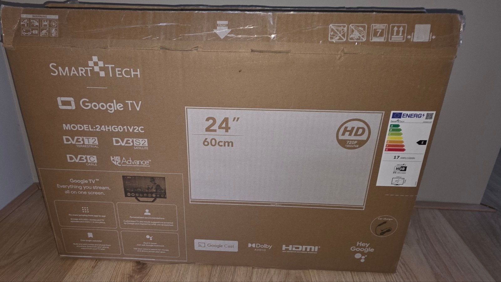 Smart Tech TV 24" Google TV 12 Volt, Overige merken, LED, 50 Hz, HD Ready (720p)
