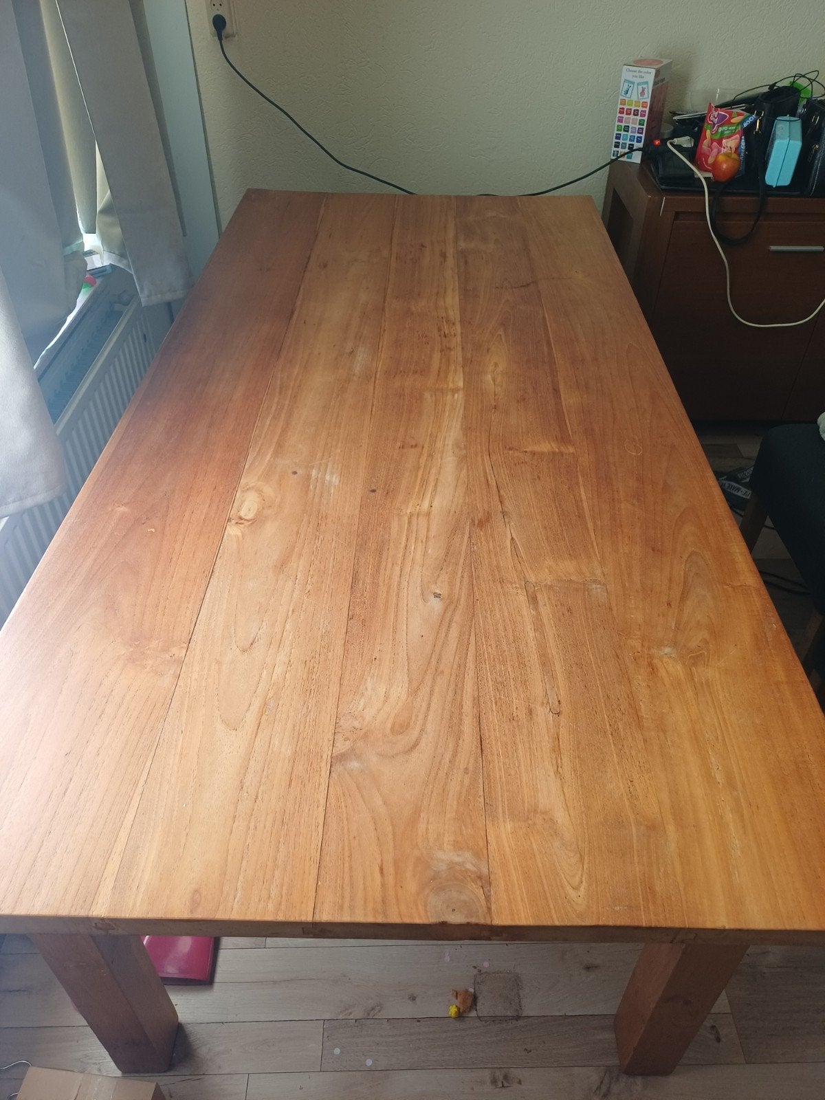 Mooie nette stevige eettafel, Ophalen, Eikenhout, 50 tot 100 cm, Zo goed als nieuw