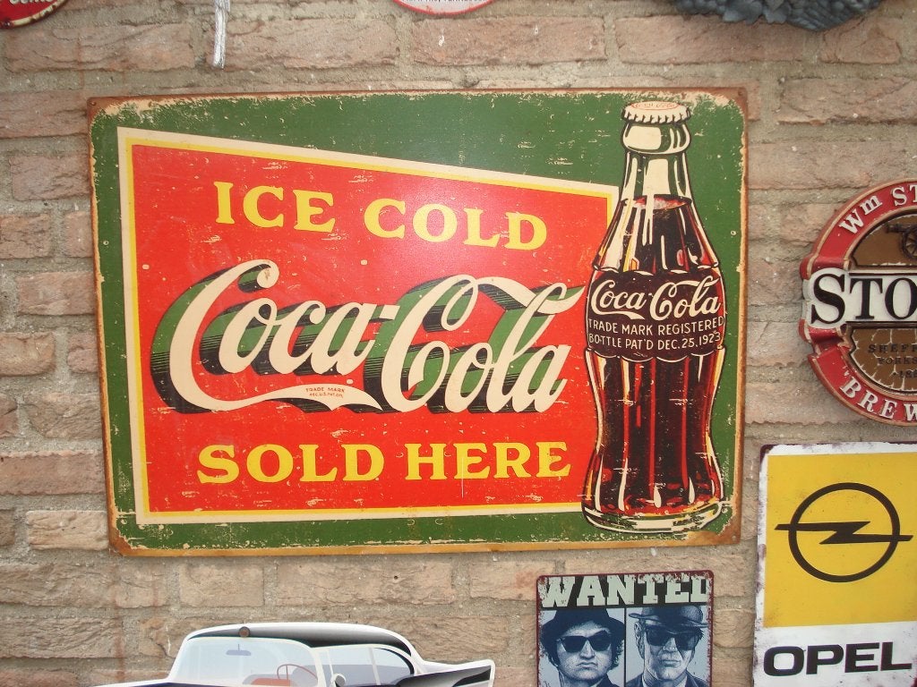 coca cola bord     70  x  50 Cm, Ophalen of Verzenden, Zo goed als nieuw, Reclamebord