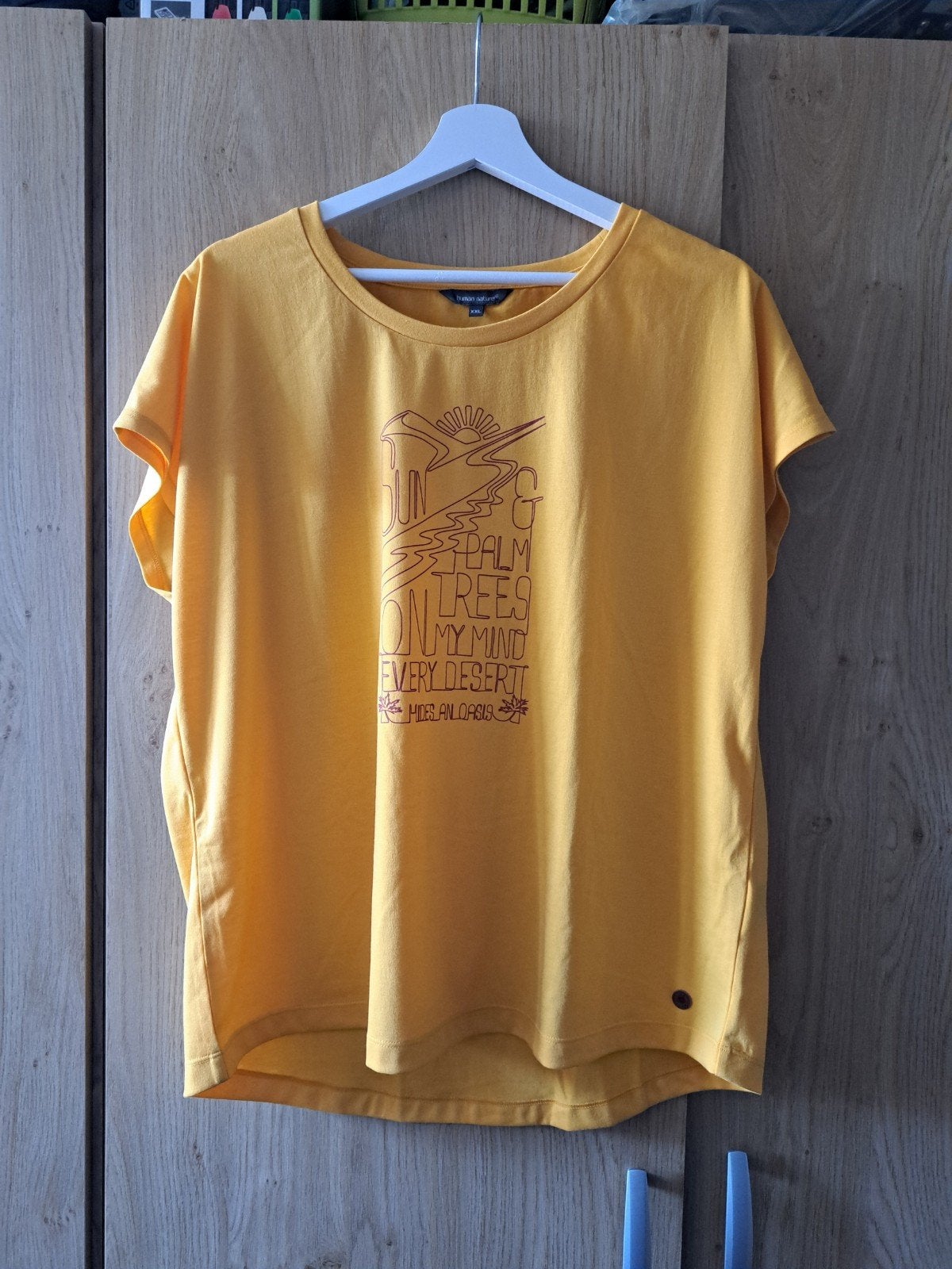 Super mooie human nature T-shirt maat xxl, Geel, Maat 46/48 (XL) of groter, Ophalen of Verzenden, Zo goed als nieuw