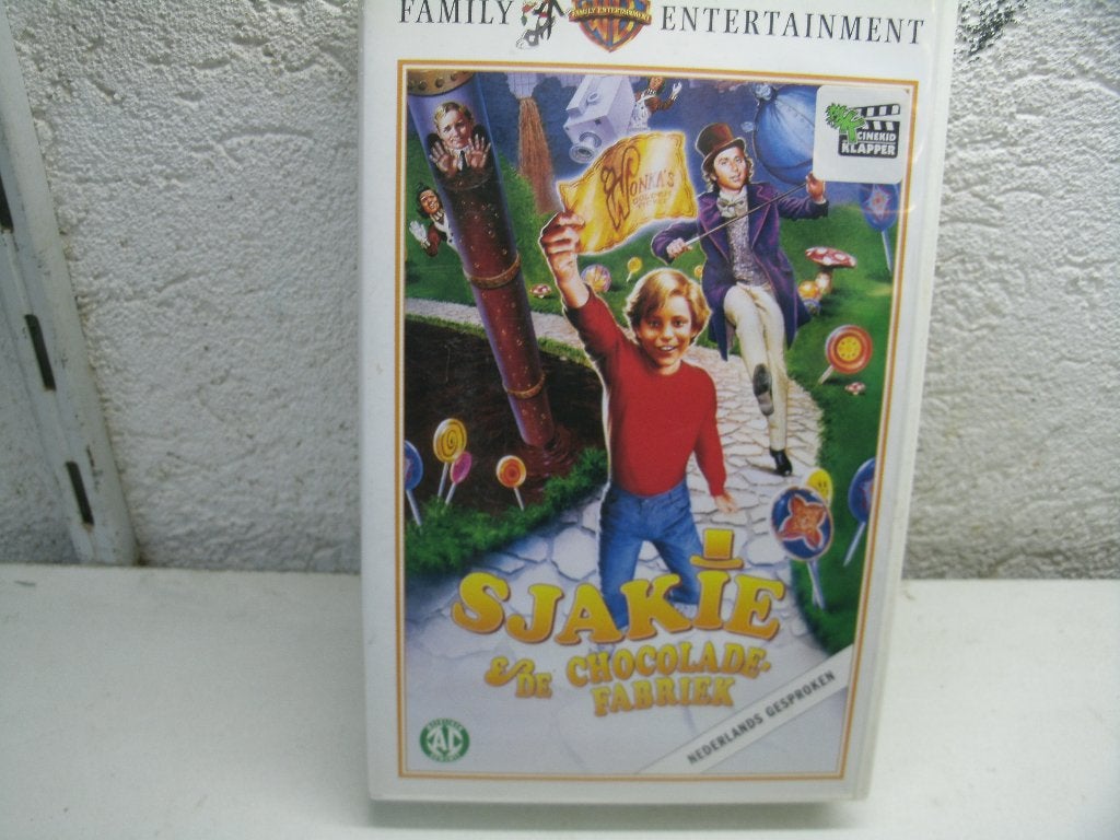vhs 31a sjakie en de chocolade fabriek, Alle leeftijden, Ophalen of Verzenden, Zo goed als nieuw