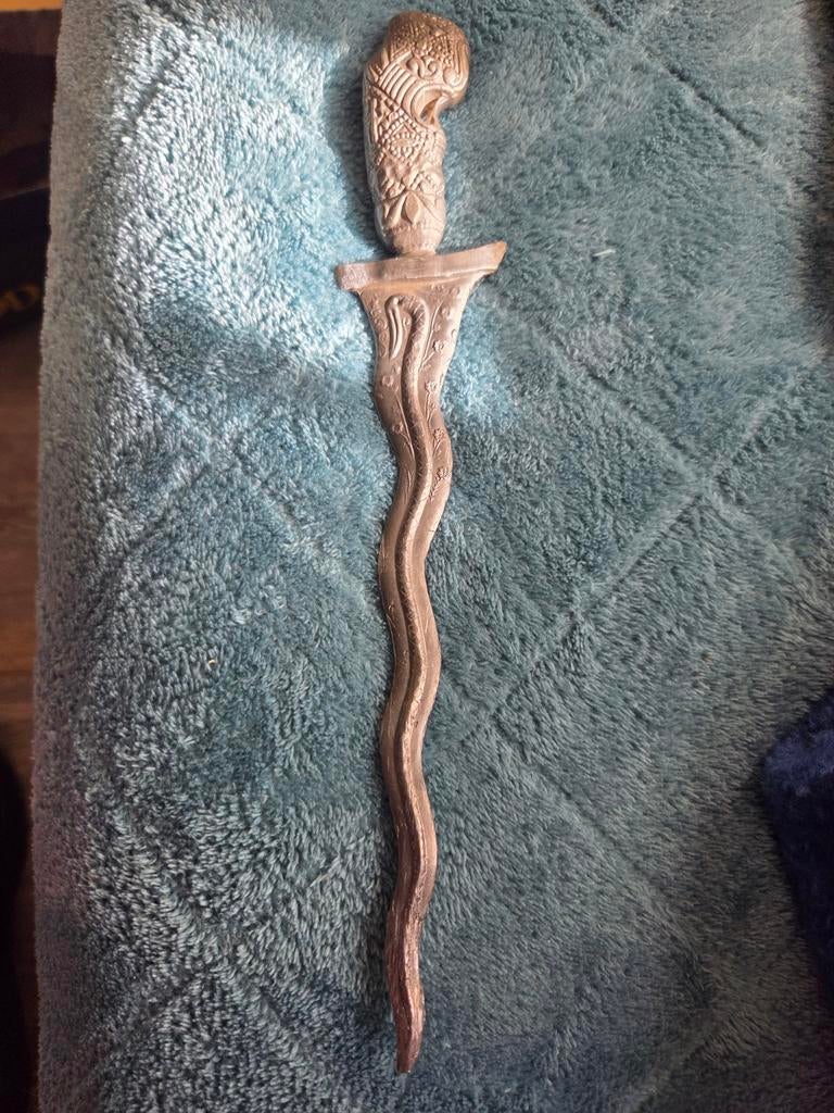 Antieke Keris met Gedetailleerd Handvat, Antiek en Kunst, Ophalen of Verzenden