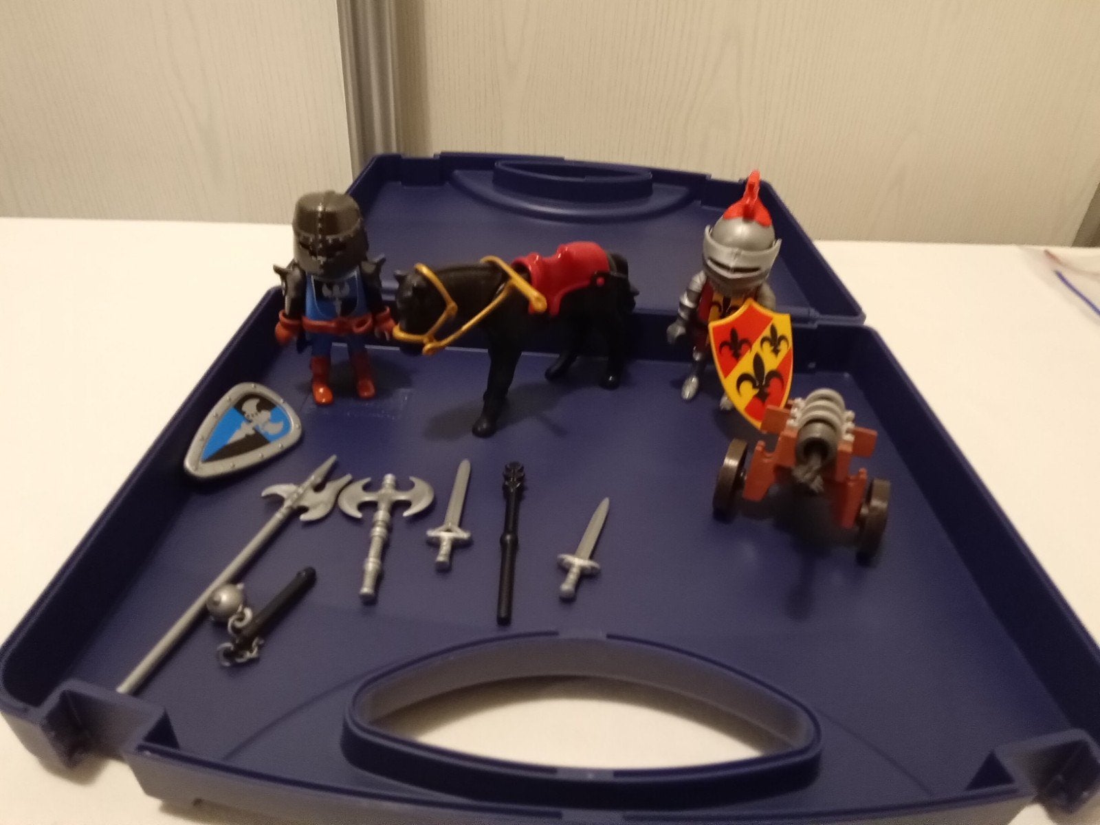Playmobil 5972 ridder set in blauwe koffer compleet, Gebruikt, Complete set, Ophalen of Verzenden, Knights