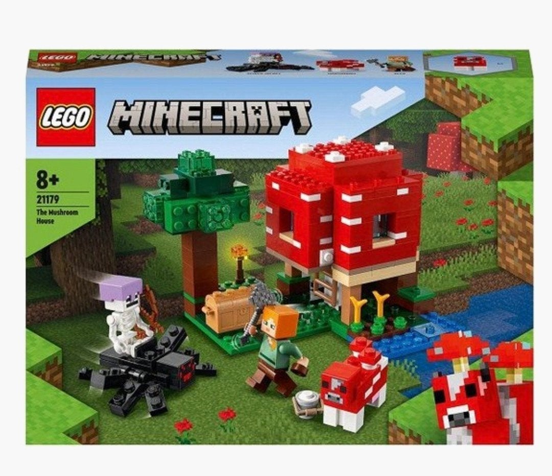 LEGO Minecraft 21179 Het Paddenstoelhuis, Gebruikt, Inclusief instructies, Minecraft, Lego