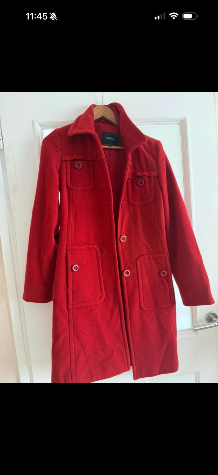 MEXX rode wollen jas - Maat M, Kleding | Dames, Ophalen of Verzenden, Zo goed als nieuw, Maat 38/40 (M), Rood