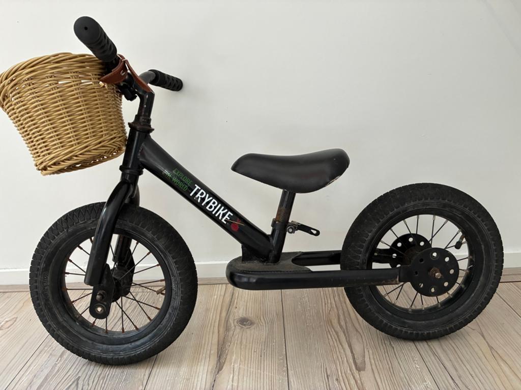 Trybike loopfiets zwart met mandje, Ophalen, Loopfiets