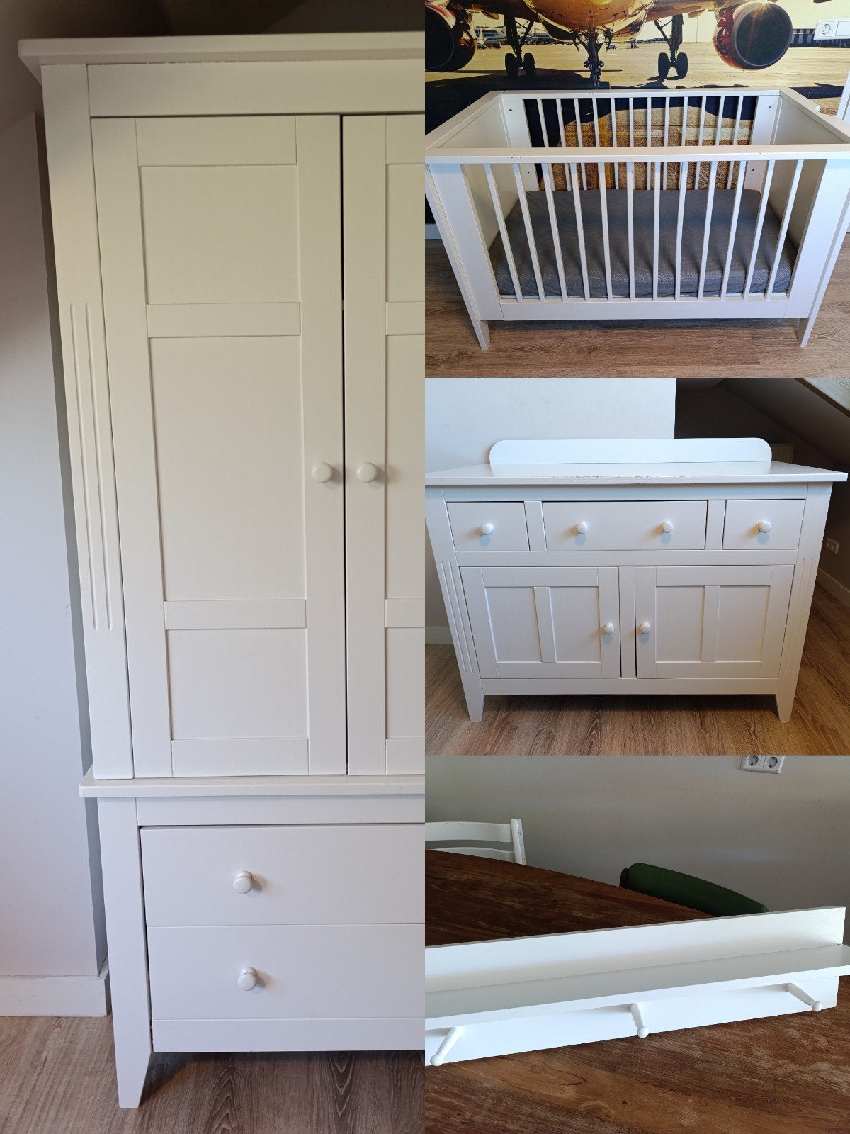 Complete kinderkamer massief Hout Wit, Kinderen en Baby's, Ophalen, Gebruikt