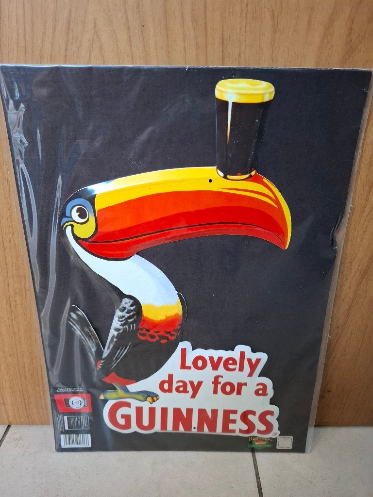 Zeldzaam reclamebord Guinness Toucan, Ophalen of Verzenden, Nieuw, Reclamebord, Plaat of Schild, Overige merken