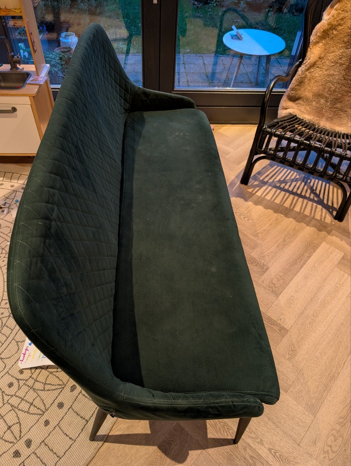 Eettafel bankje, Ophalen, Gebruikt, 150 tot 200 cm, Driepersoons